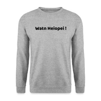 Was für ein verrückter Typ im Ruhrpott - Unisex Pullover - Weißgrau meliert - Vorne - Alina (178cm) & Michal (187cm)