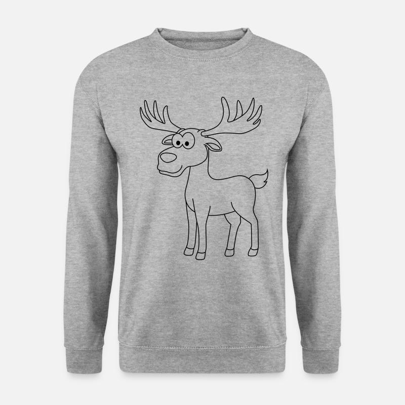 Moose Comic Animal - Sweat-shirt Unisexe - gris chiné
