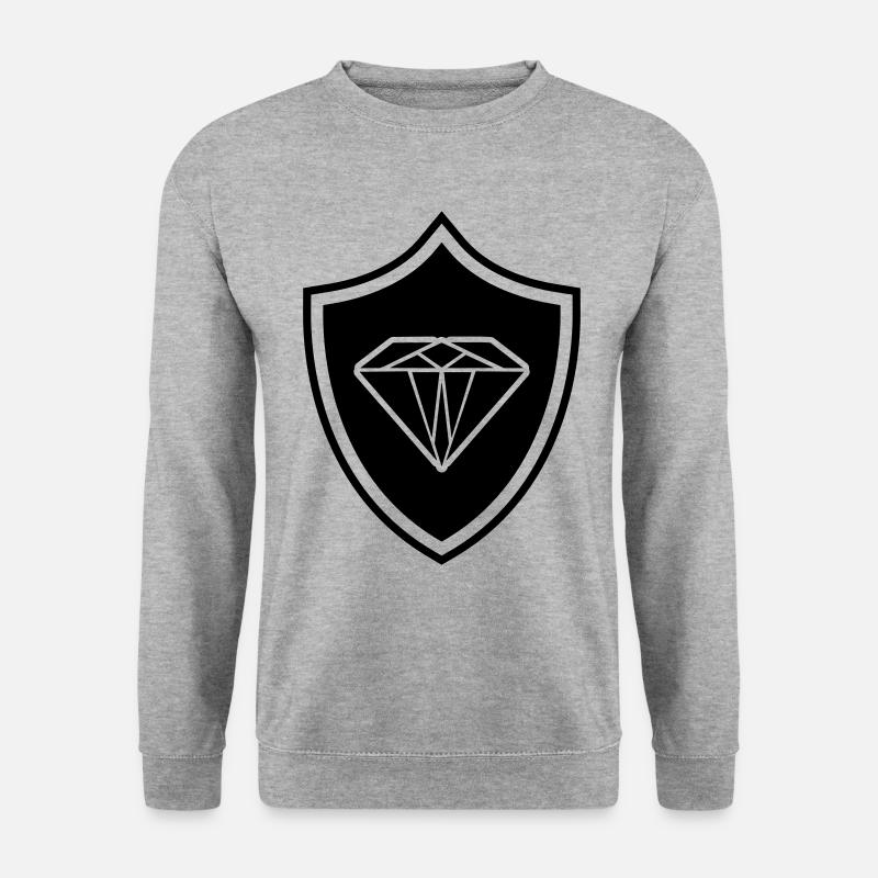 Diamant Wappen - Unisex Pullover - Weißgrau meliert