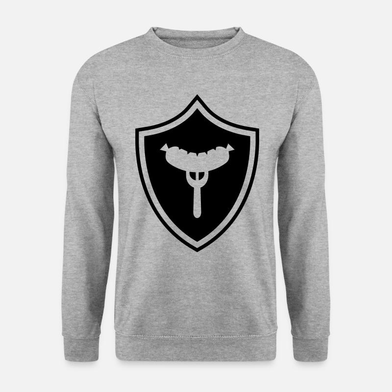 Wurst Gabel Wappen - Unisex Pullover - Weißgrau meliert