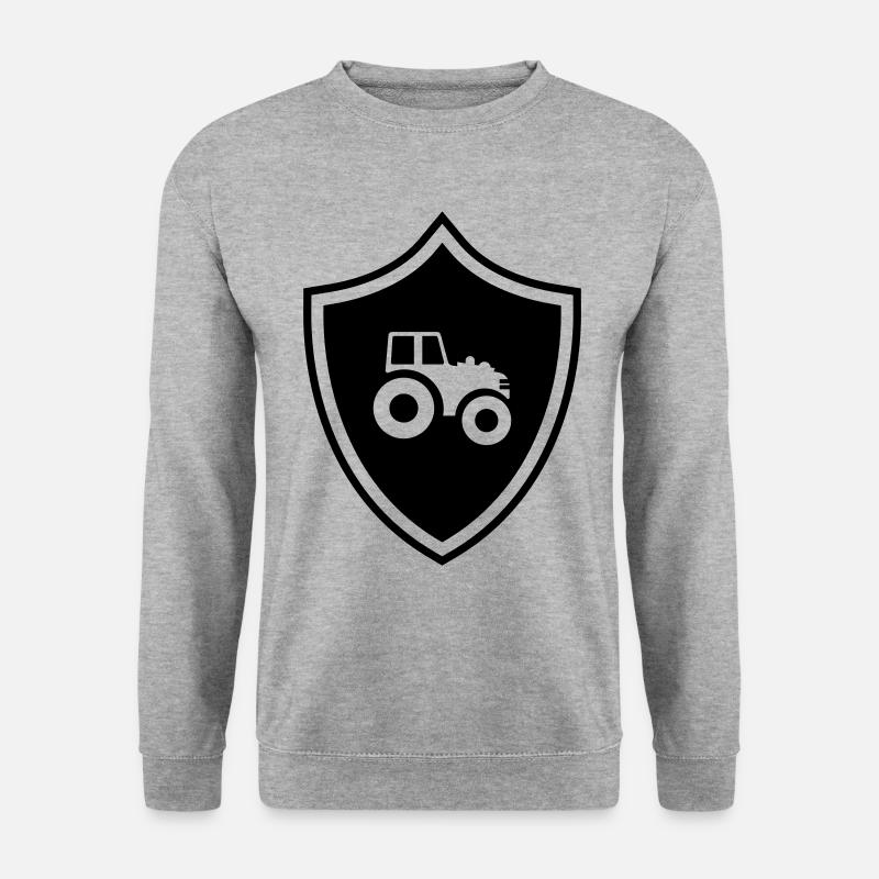 Traktor Farmer Wappen - Unisex Pullover - Weißgrau meliert