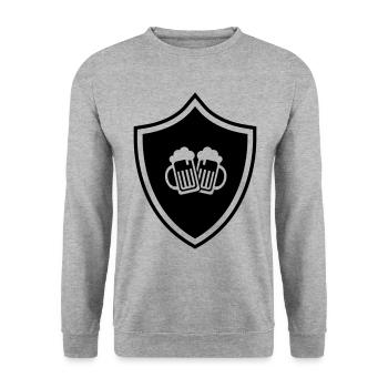 Bierglas Wappen - Unisex Pullover - Weißgrau meliert - Vorne - Alina (178cm) & Michal (187cm)