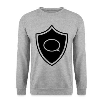 Coat of arms speech bubble - Unisex Sweatshirt - salt & pepper - Front - Alina (178cm) & Michal (187cm)