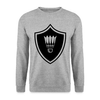 Armoiries du badminton - Sweat-shirt Unisexe - gris chiné - Devant - Alina (178cm) & Michal (187cm)