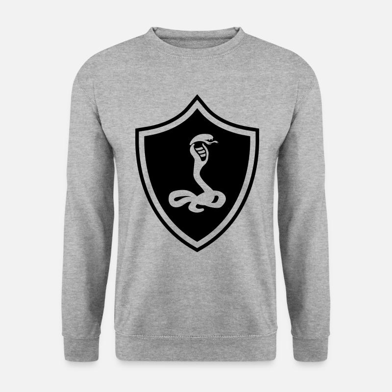 Schlange Wappen Kobra - Unisex Pullover - Weißgrau meliert