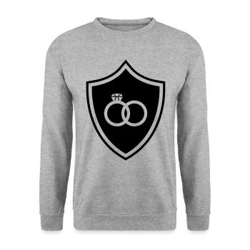 Anneaux de mariage Bague Armoiries Mariage - Sweat-shirt Unisexe - gris chiné - Devant - Alina (178cm) & Michal (187cm)