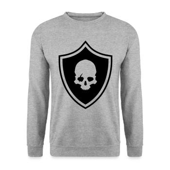 Armoiries du squelette - Sweat-shirt Unisexe - gris chiné - Devant - Alina (178cm) & Michal (187cm)