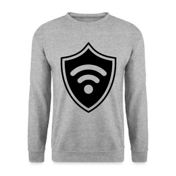 Wi-Fi Internet Coat of Arms - Unisex Sweatshirt - salt & pepper - Front - Alina (178cm) & Michal (187cm)