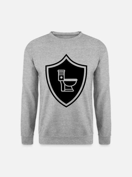 Wc Toilette Wappen - Unisex Pullover - Weißgrau meliert