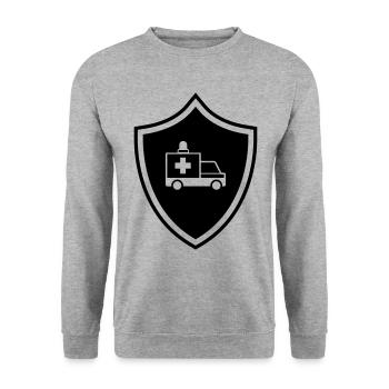 Ambulance Coat of arms Ambulance - Unisex Sweatshirt - salt & pepper - Front - Alina (178cm) & Michal (187cm)