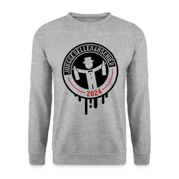 Junggesellenabschied 2024 - Unisex Pullover - Weißgrau meliert - Vorne - Alina (178cm) & Michal (187cm)
