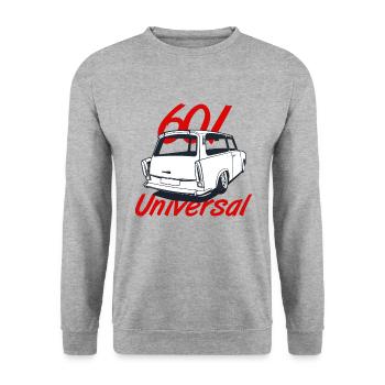 601 universal Trabi - Unisex Sweatshirt - salt & pepper - Front - Alina (178cm) & Michal (187cm)