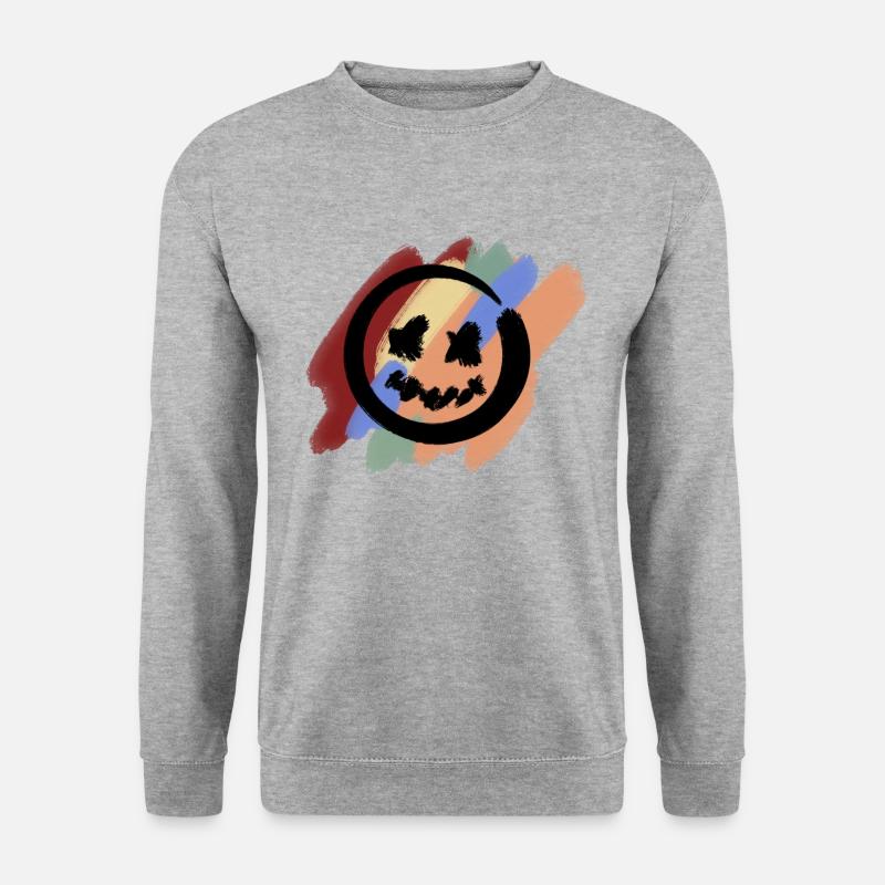 just smile *_* - Unisex Pullover - Weißgrau meliert