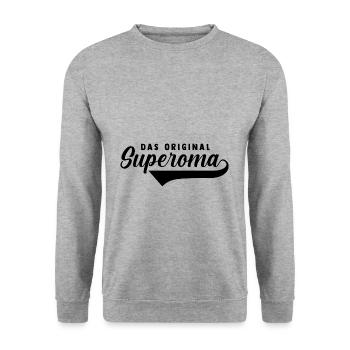 Großmutter Oma - Unisex Pullover - Weißgrau meliert - Vorne - Alina (178cm) & Michal (187cm)