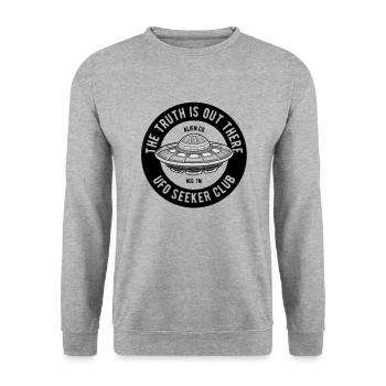 UFO Science Fiction - Unisex Sweatshirt - salt & pepper - Front - Alina (178cm) & Michal (187cm)