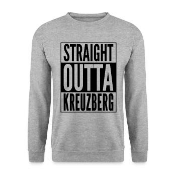 Quartier Straight Outta Kreuzberg à Berlin - Sweat-shirt Unisexe - gris chiné - Devant - Alina (178cm) & Michal (187cm)