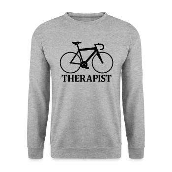 Rennrad Triathlon Fahrrad Geschenk Radfahrer retro - Unisex Pullover - Weißgrau meliert - Vorne - Alina (178cm) & Michal (187cm)