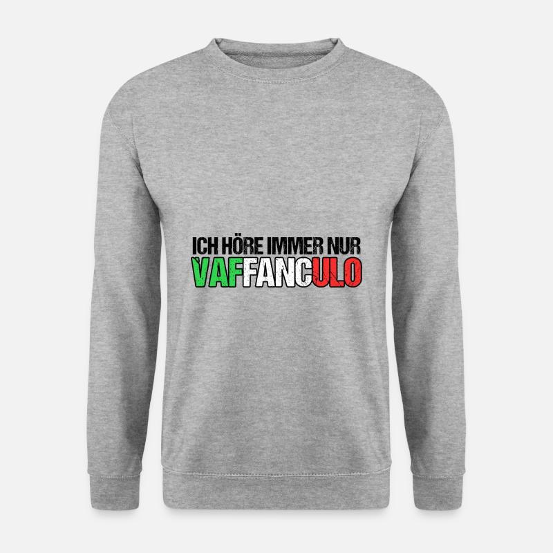 Italien Italiener Vaffanculo - Unisex Pullover - Weißgrau meliert
