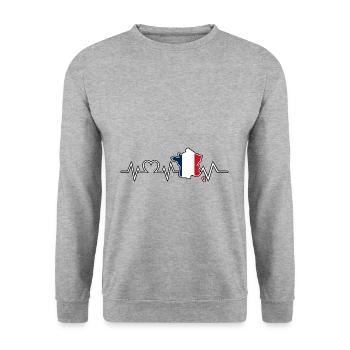 Franzosen Französisch Frankreich - Unisex Pullover - Weißgrau meliert - Vorne - Alina (178cm) & Michal (187cm)