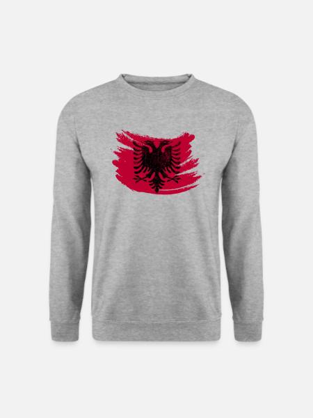 Kosova Albaner Adler Kosovo Albanien Geschenk - Unisex Pullover - Weißgrau meliert