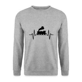 Railroad heartbeat - Unisex Sweatshirt - salt & pepper - Front - Alina (178cm) & Michal (187cm)
