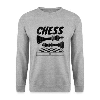 Chess Chess World Chess Day King Checkers - Unisex Sweatshirt - salt & pepper - Front - Alina (178cm) & Michal (187cm)