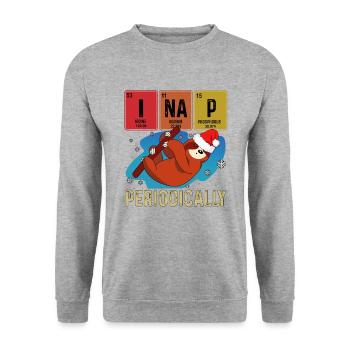 I Nap Periodically Sleep Shirt Sleep Sloth - Unisex Sweatshirt - salt & pepper - Front - Alina (178cm) & Michal (187cm)