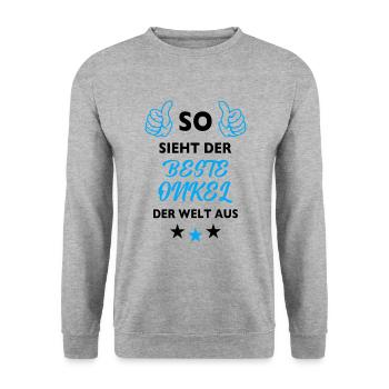 So sieht der beste Onkel der Welt aus - Unisex Pullover - Weißgrau meliert - Vorne - Alina (178cm) & Michal (187cm)