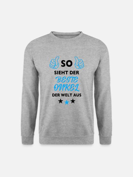 So sieht der beste Onkel der Welt aus - Unisex Pullover - Weißgrau meliert