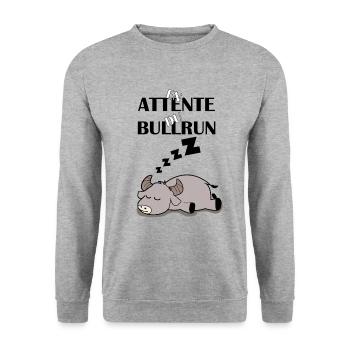 taureau endormi en attente de bullrun - Sweat-shirt Unisexe - gris chiné - Devant - Alina (178cm) & Michal (187cm)