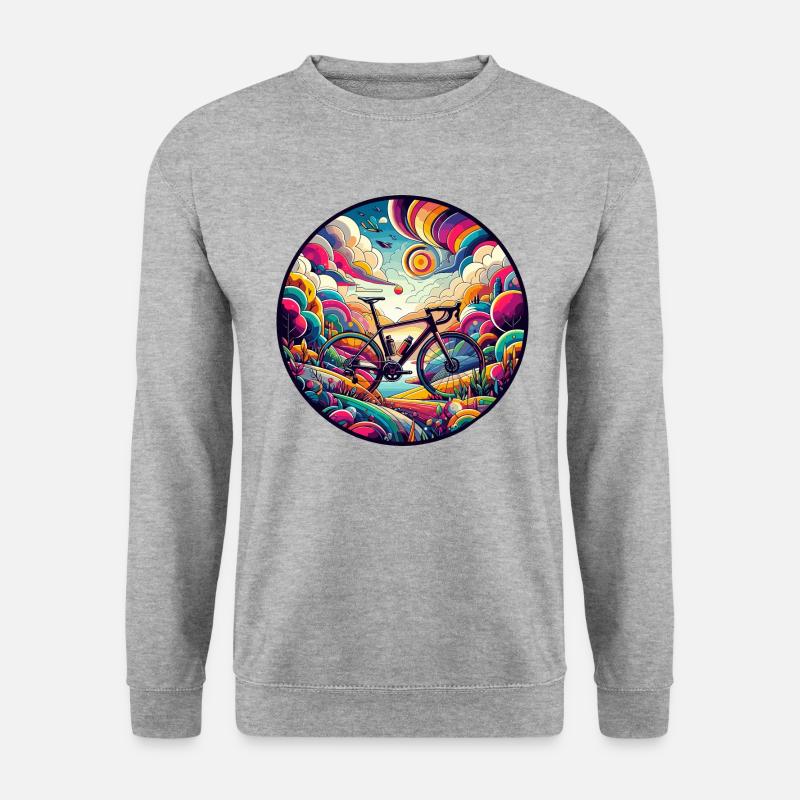 Fabelhafter Gravelbiker, Straße - Unisex Pullover - Weißgrau meliert