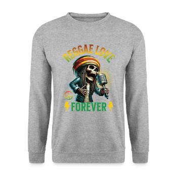 Reggae Love Forever Music - Unisex Pullover - Weißgrau meliert - Vorne - Alina (178cm) & Michal (187cm)