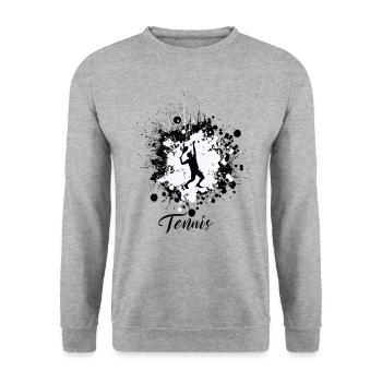 Joueur de tennis tennis jeu tennis j'aime le tennis - Sweat-shirt Unisexe - gris chiné - Devant - Alina (178cm) & Michal (187cm)