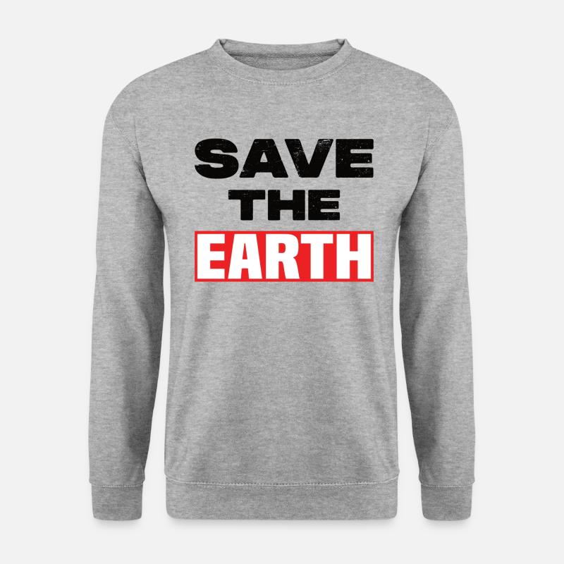 Save The Earth - Unisex Pullover - Weißgrau meliert