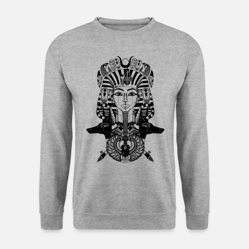 Roboter-Tutanchamun - Unisex Pullover - Weißgrau meliert