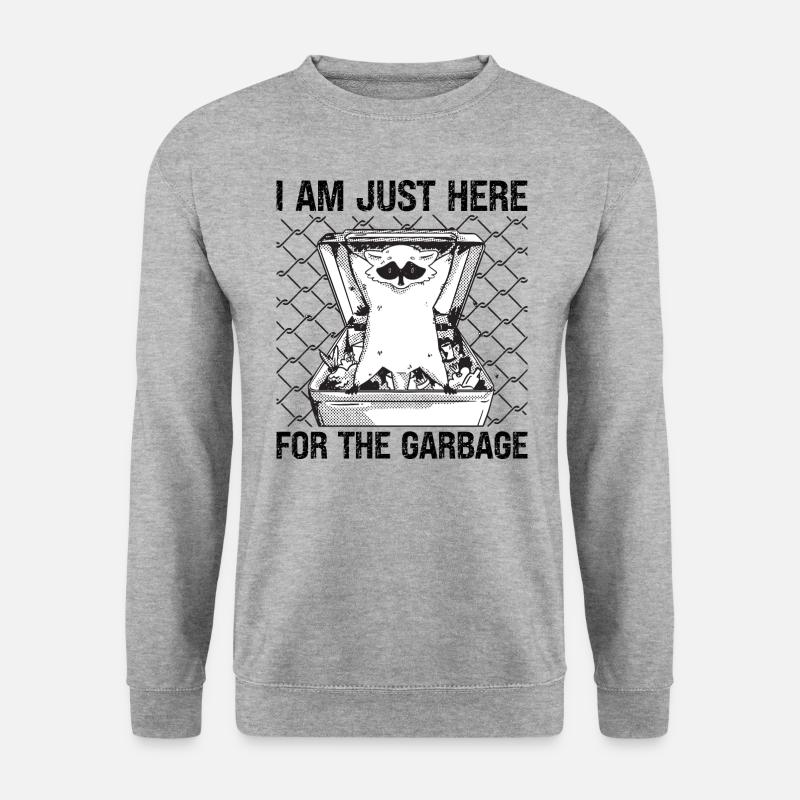 Waschbär Raccoon Tier Lustig Wald Party - Unisex Pullover - Weißgrau meliert