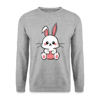 Cute Rabbit - Unisex Sweatshirt - salt & pepper - Front - Alina (178cm) & Michal (187cm)