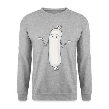 Funny Weisswurst Weisswurscht Wurst Weisswurst - Unisex Sweatshirt - salt & pepper - Front - Alina (178cm) & Michal (187cm)