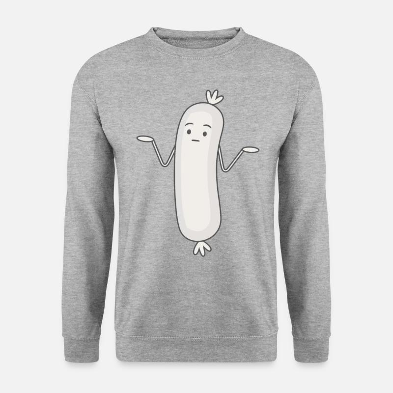 Lustige Weißwurst Weisswurscht Wurst Weisswurst - Unisex Pullover - Weißgrau meliert