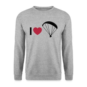 i love paragliding - Sweat-shirt Unisexe - gris chiné - Devant - Alina (178cm) & Michal (187cm)