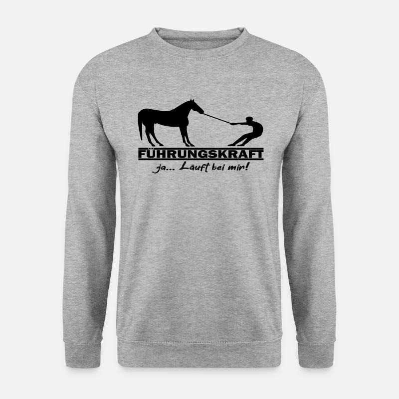 Führungskraft Westernreiten Pferd Reiterin QH - Unisex Pullover - Weißgrau meliert