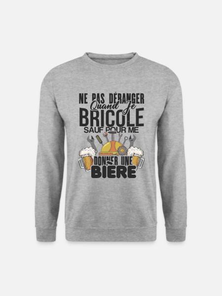 Ne pas déranger quand je bricole - Sweat-shirt Unisexe - gris chiné