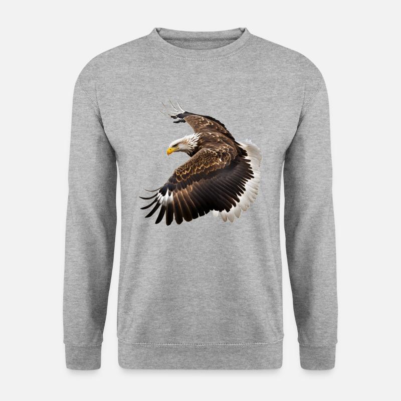 Seeadler leben in Europa, Asien und Nordamerika - Unisex Pullover - Weißgrau meliert