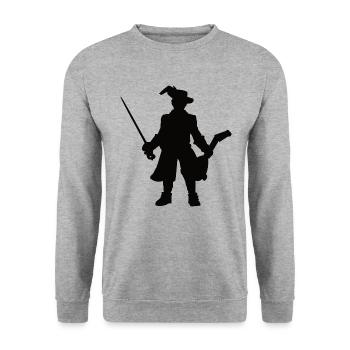 Barde der Meister der Musik, Rollenspiel Design - Unisex Pullover - Weißgrau meliert - Vorne - Alina (178cm) & Michal (187cm)