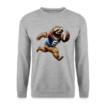 Paresseux de rugby - Sweat-shirt Unisexe - gris chiné - Devant - Alina (178cm) & Michal (187cm)