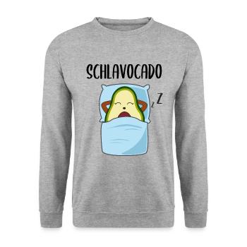 Lustige Avocado Schlafende Frucht Beere Geschenk - Unisex Pullover - Weißgrau meliert - Vorne - Alina (178cm) & Michal (187cm)
