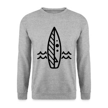 Surfbrett icon symbol - Unisex Pullover - Weißgrau meliert - Vorne - Alina (178cm) & Michal (187cm)