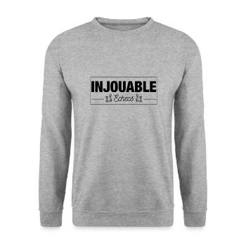 Beim Schach unspielbar. Schach-Fans - Unisex Pullover - Weißgrau meliert - Vorne - Alina (178cm) & Michal (187cm)
