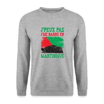 Ich komme mit Martinique nicht davon - Unisex Pullover - Weißgrau meliert - Vorne - Alina (178cm) & Michal (187cm)