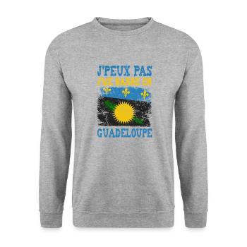 I can't get away with Guadeloupe - Unisex Sweatshirt - salt & pepper - Front - Alina (178cm) & Michal (187cm)